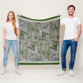 Luxury modern  Floral Roos Fleece Deken