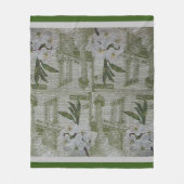 Luxury modern Floral Roos Fleece Deken (Voorkant)