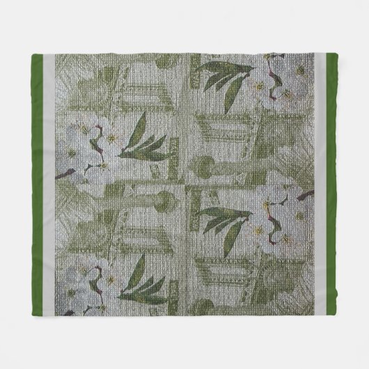 Luxury modern  Floral Roos Fleece Deken (Voorkant (Horizontaal))