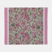 Luxury modern  Floral Roos Fleece Deken (Voorkant (Horizontaal))