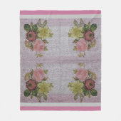 Luxury modern Floral Roos Fleece Deken (Voorkant)