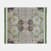 Luxury modern Floral Roos Fleece Deken (Voorkant (Horizontaal))