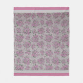 Luxury modern Floral Roos Fleece Deken (Voorkant)