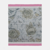 Luxury modern  Floral Roos Fleece Deken (Voorkant)