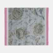 Luxury modern  Floral Roos Fleece Deken (Voorkant (Horizontaal))