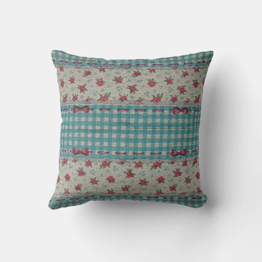 Luxury modern Floral Roos Kussen (Achterkant)