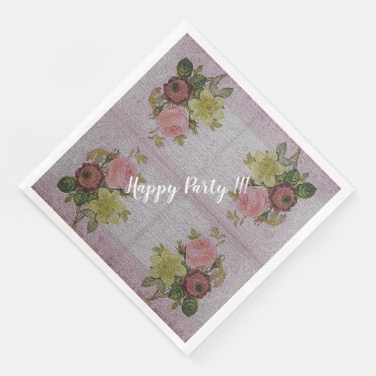 Luxury modern Floral Roos Servet (Hoek)