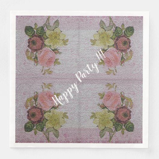 Luxury modern  Floral Roos Servet (Voorkant)