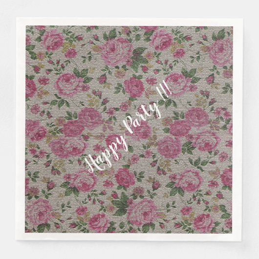 Luxury modern  Floral Roos Servet (Voorkant)