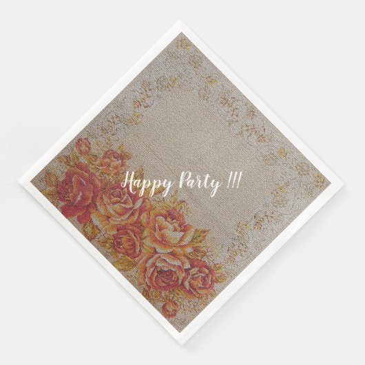 Luxury modern  Floral Roos Servet (Hoek)