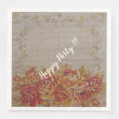 Luxury modern  Floral Roos Servet (Voorkant)