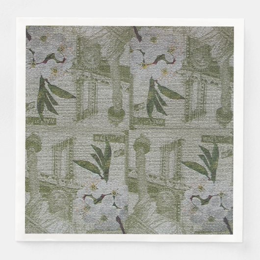 Luxury modern  Floral Roos Servet (Voorkant)