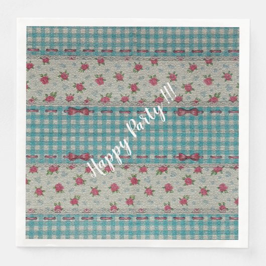 Luxury modern  Floral Roos Servet (Voorkant)