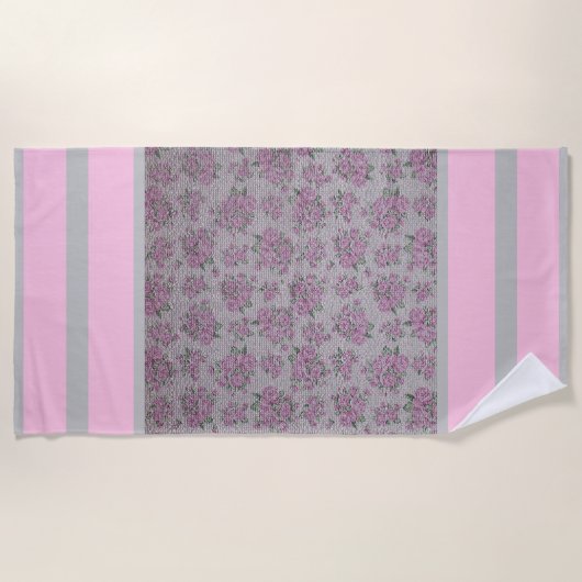 Luxury modern  Floral Roos Strandlaken (Voorkant)