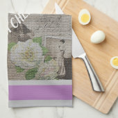 Luxury modern  Floral Roos Theedoek (Quarter Fold)