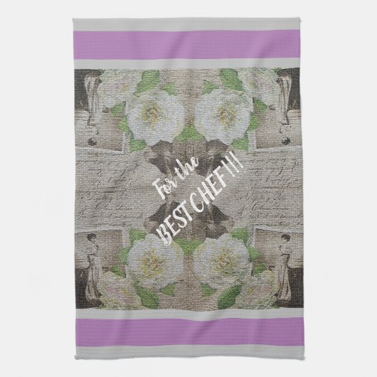 Luxury modern  Floral Roos Theedoek (Verticaal)