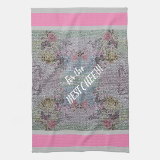 Luxury modern  Floral Roos Theedoek (Verticaal)