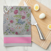 Luxury modern  Floral Roos Theedoek (Quarter Fold)