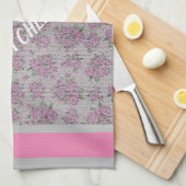 Luxury modern  Floral Roos Theedoek (Quarter Fold)