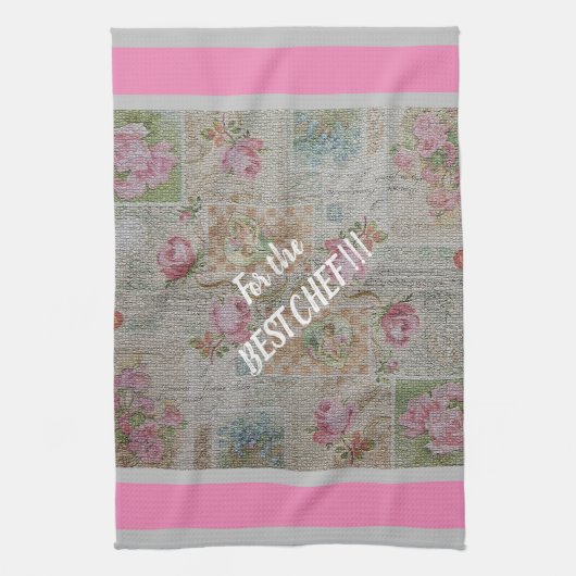 Luxury modern  Floral Roos Theedoek (Verticaal)