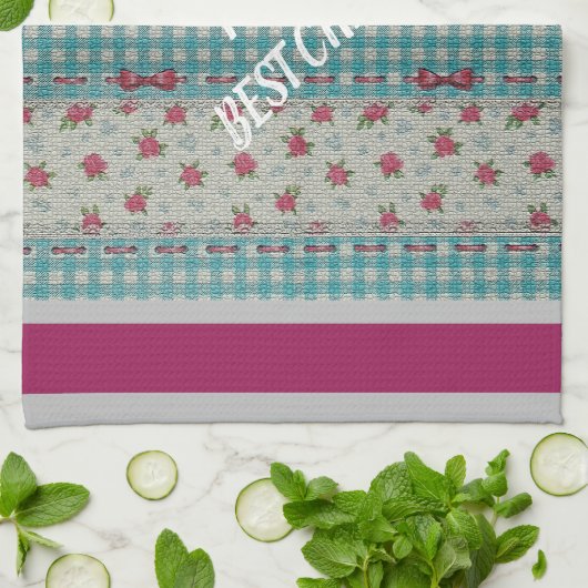 Luxury modern  Floral Roos Theedoek (Gevouwen)