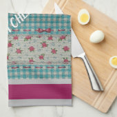 Luxury modern  Floral Roos Theedoek (Quarter Fold)