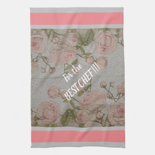 Luxury modern  Floral Roos Theedoek (Verticaal)