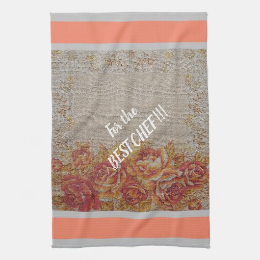 Luxury modern  Floral Roos Theedoek (Verticaal)