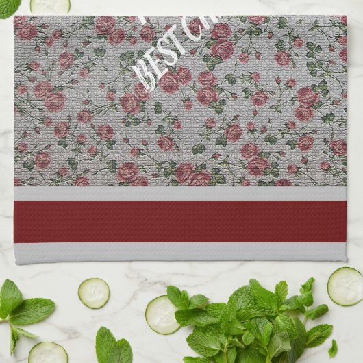 Luxury modern Floral Roos Theedoek (Gevouwen)