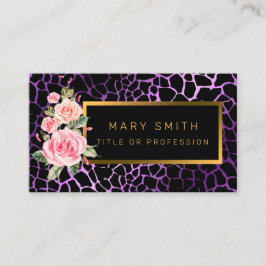 Luxury Modern Floral Tiger voegt Jouw tekst toe Visitekaartje