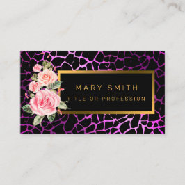 Luxury Modern Floral Tiger voegt Jouw tekst toe Visitekaartje