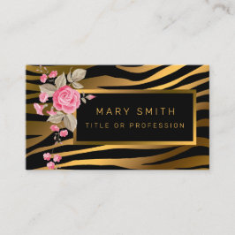 Luxury Modern Floral Tiger voegt Jouw tekst toe Visitekaartje