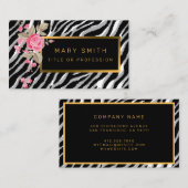 Luxury Modern Floral Tiger voegt Jouw tekst toe Visitekaartje (Voorkant / Achterkant)