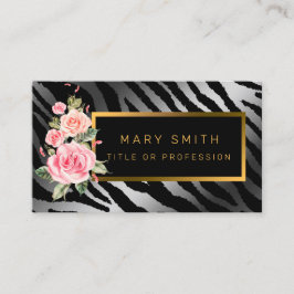 Luxury Modern Floral Tiger voegt Jouw tekst toe Visitekaartje