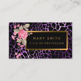 Luxury Modern Floral Tiger voegt Jouw tekst toe Visitekaartje