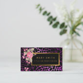 Luxury Modern Floral Tiger voegt Jouw tekst toe Visitekaartje (Staand voorkant)