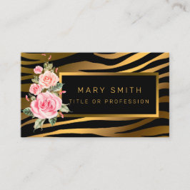 Luxury Modern Floral Tiger voegt Jouw tekst toe Visitekaartje