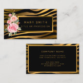 Luxury Modern Floral Tiger voegt Jouw tekst toe Visitekaartje (Voorkant / Achterkant)