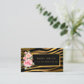 Luxury Modern Floral Tiger voegt Jouw tekst toe Visitekaartje (Staand voorkant)