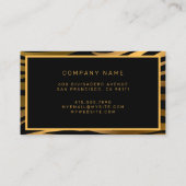 Luxury Modern Floral Tiger voegt Jouw tekst toe Visitekaartje (Achterkant)