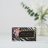 Luxury Modern Floral Tiger voegt Jouw tekst toe Visitekaartje (Staand voorkant)