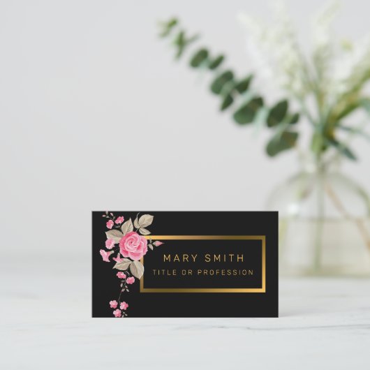 Luxury Modern Floral voegt Jouw tekst toe Visitekaartje (Staand voorkant)