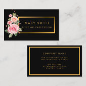 Luxury Modern Floral voegt Jouw tekst toe Visitekaartje (Voorkant / Achterkant)
