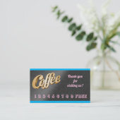 Luxury Modern Free Blue Silver Coffee Visitekaartje (Staand voorkant)