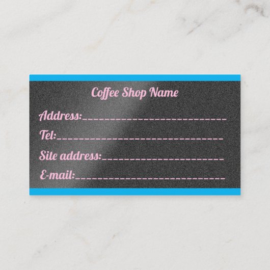 Luxury Modern Free Blue Silver Coffee Visitekaartje (Achterkant)