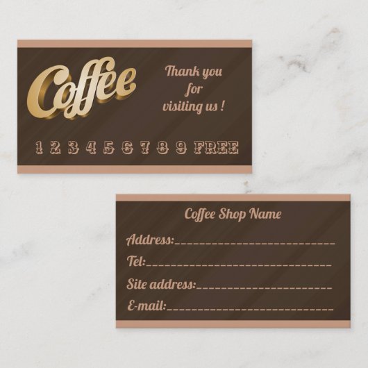 Luxury Modern Free Chocolate Marble Coffee Visitekaartje (Voorkant / Achterkant)