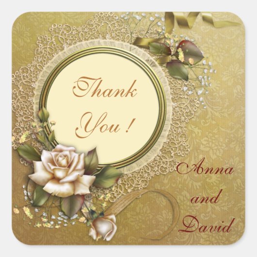 Luxury Modern Gold add Jouw tekst Square Sticker (Voorkant)