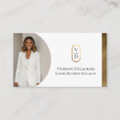Luxury Modern Gold Arch Monogram Real Estate Photo Visitekaartje (Voorkant)