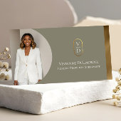 Luxury Modern Gold Arch Monogram Real Estate Photo Visitekaartje