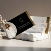 Luxury Modern Gold Arch Monogram Real Estate Photo Visitekaartje